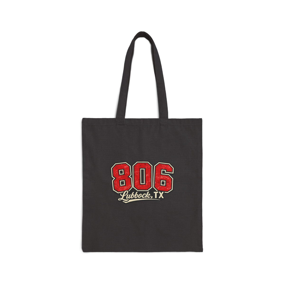 806 Lubbock, TX Canvas Tote Bag — Vintage Collegiate Cotton Shopper