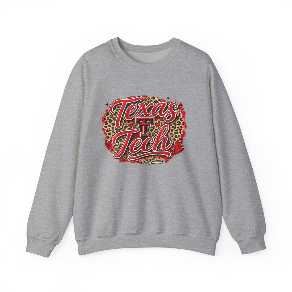 Women Texas Tech Leopard Script Crewneck Sweatshirt