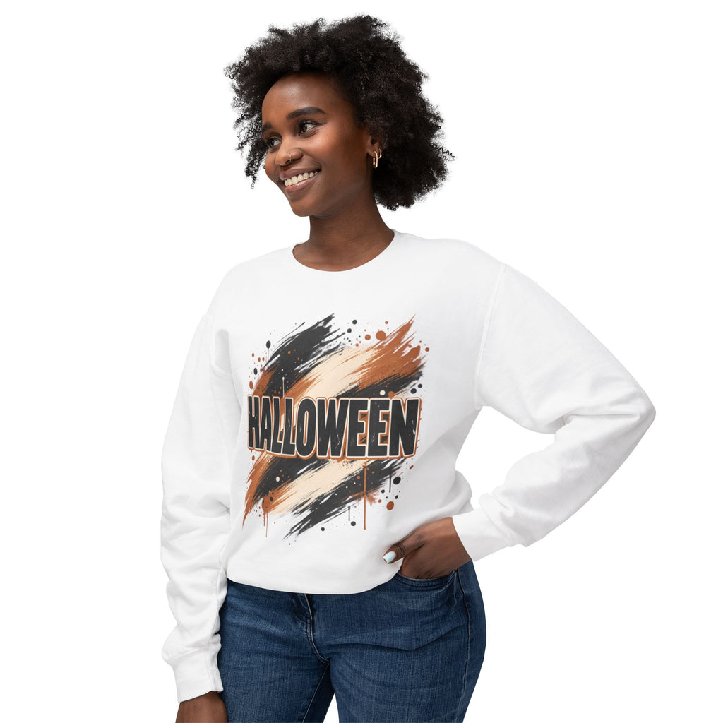 Women Comfort Colors Halloween Graphic Sweatshirt — Brush Stroke Script Design