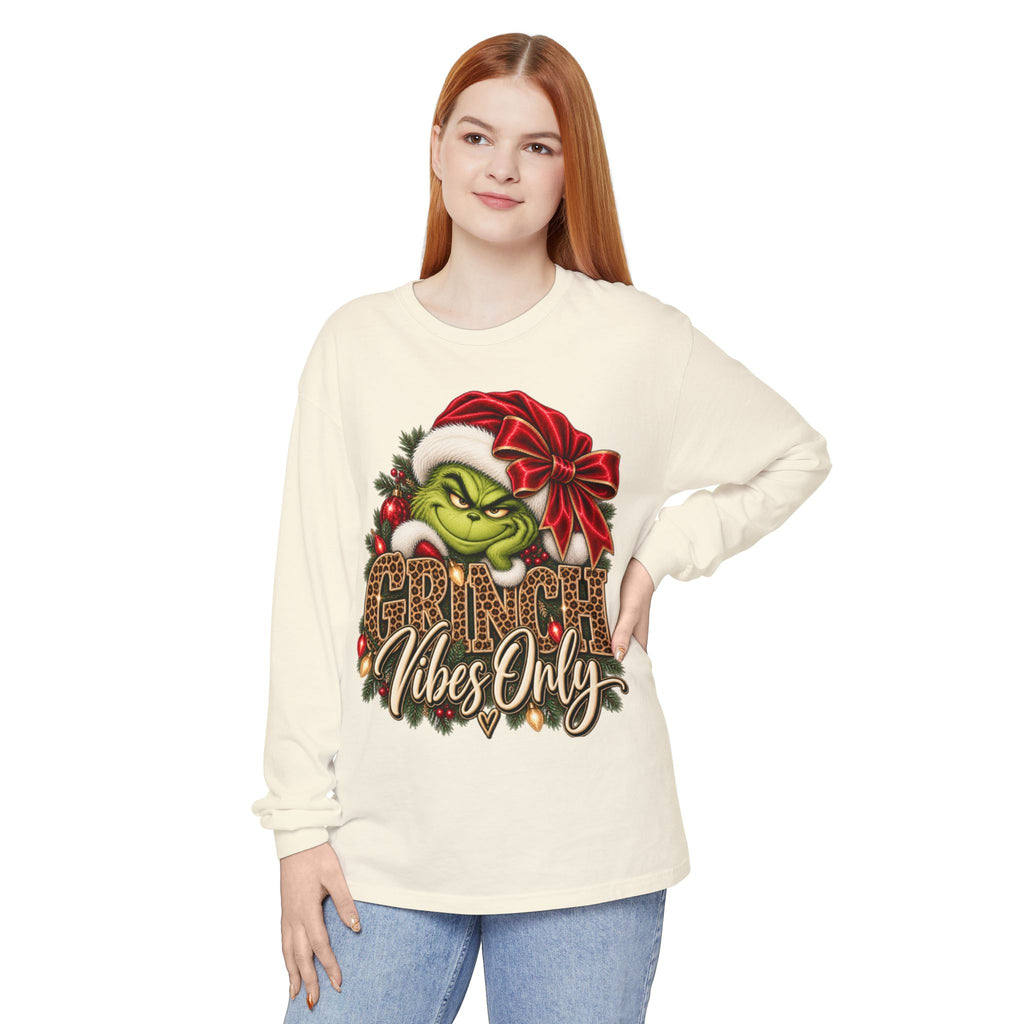 Women Grinch Vibes Only Long Sleeve Tee