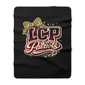 LCP Patriots Leopard Bow Sherpa Blanket