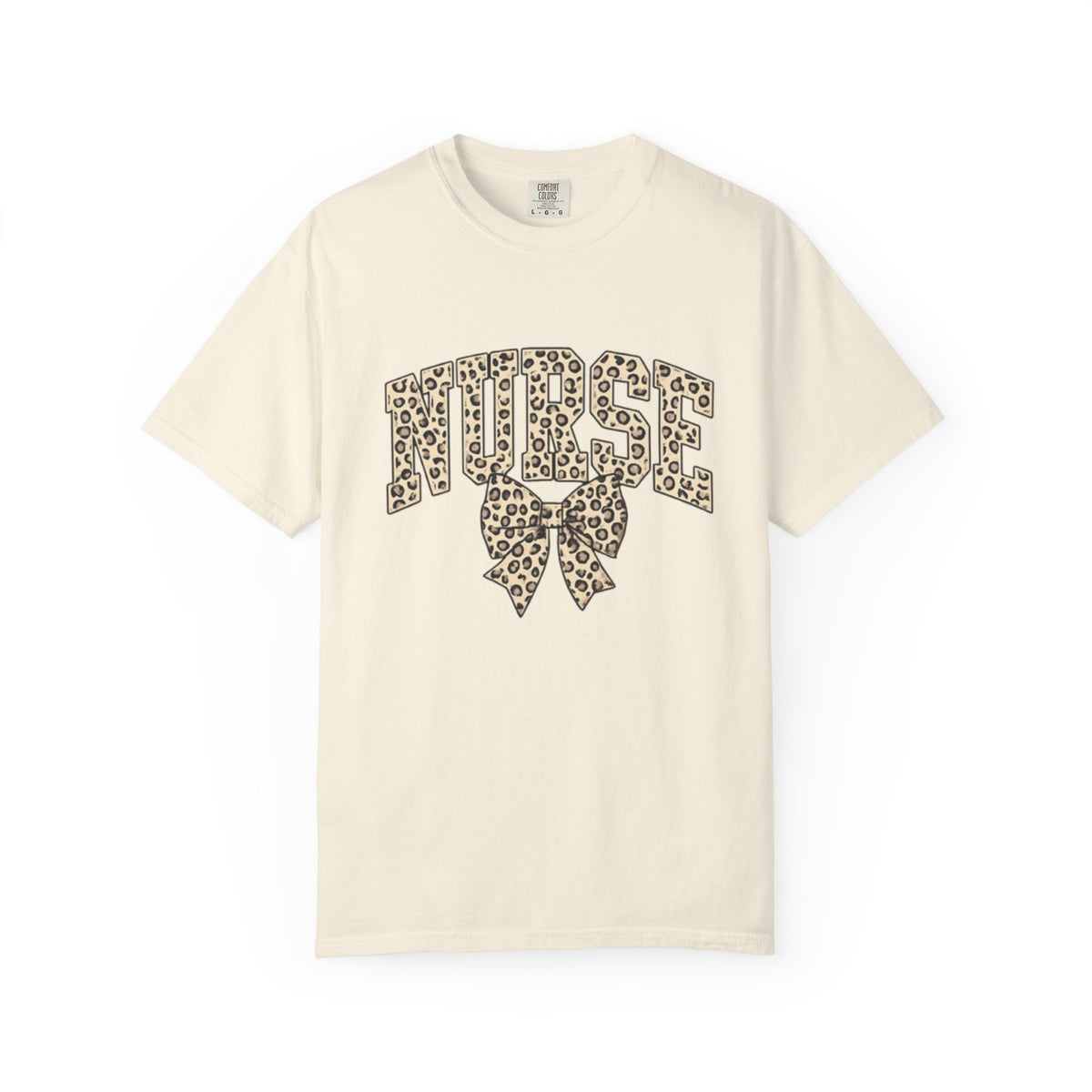 Nurse Leopard Bow T-Shirt — Cute Animal Print Nursing Tee