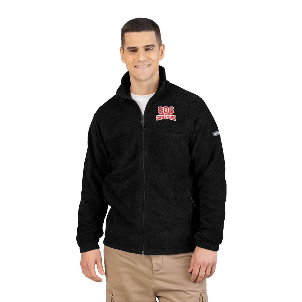 Men Embroidered Columbia Fleece Jacket