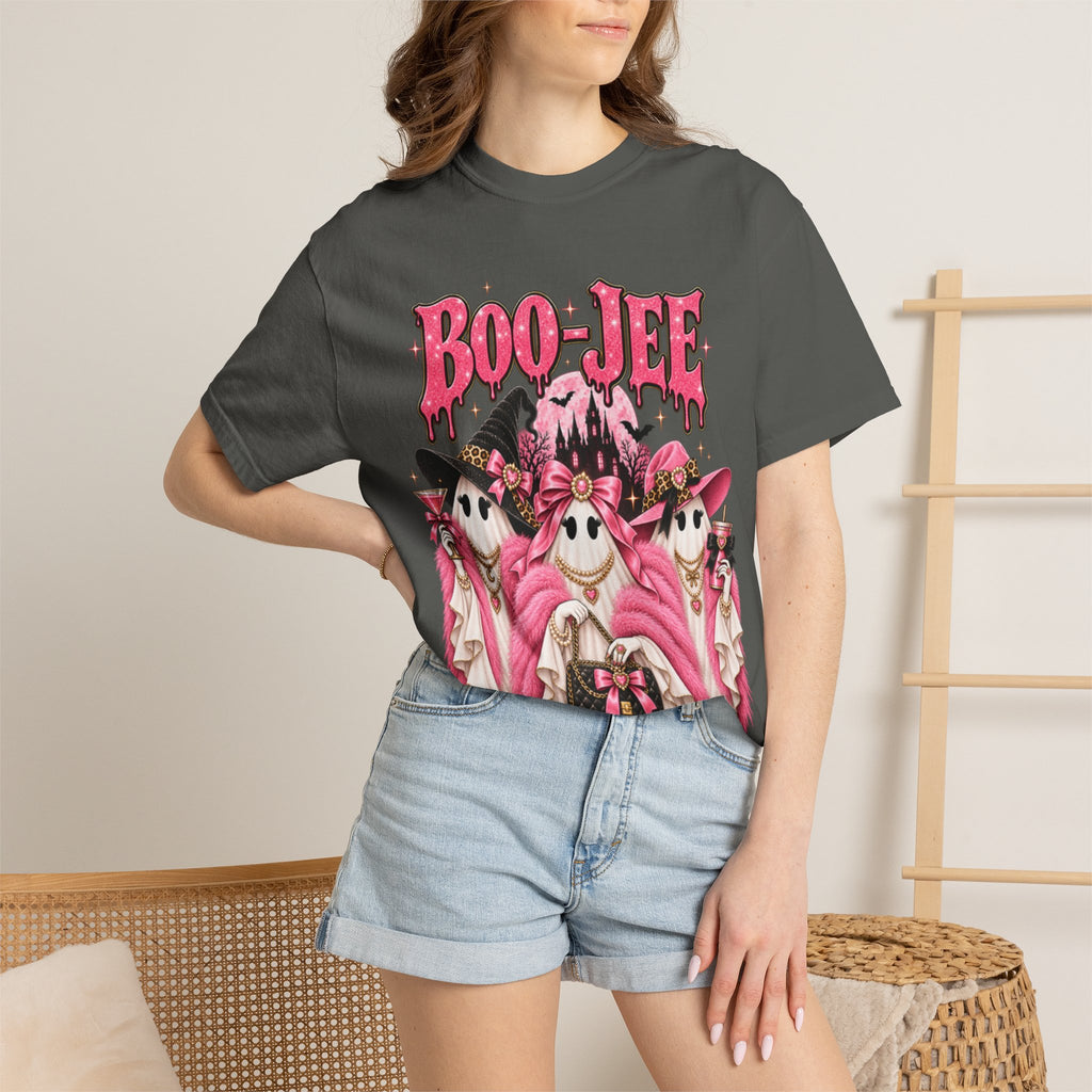 Women Comfort Colors Boo-Jee Halloween Ghost Trio T-Shirt
