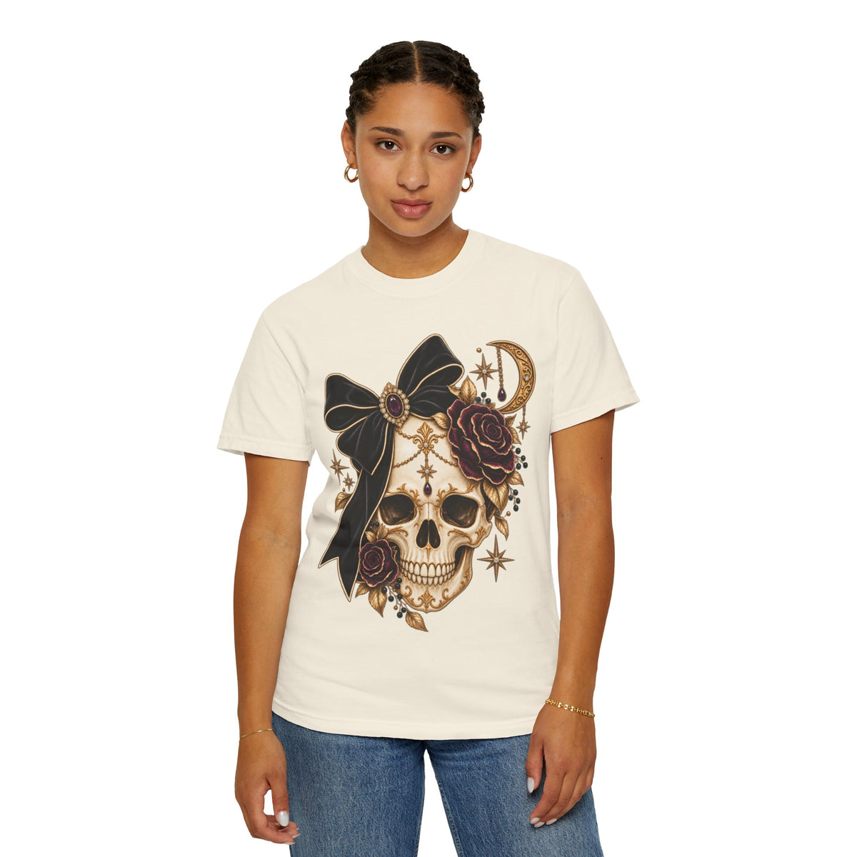 Women Comfort Colors Skull & Roses Tee
