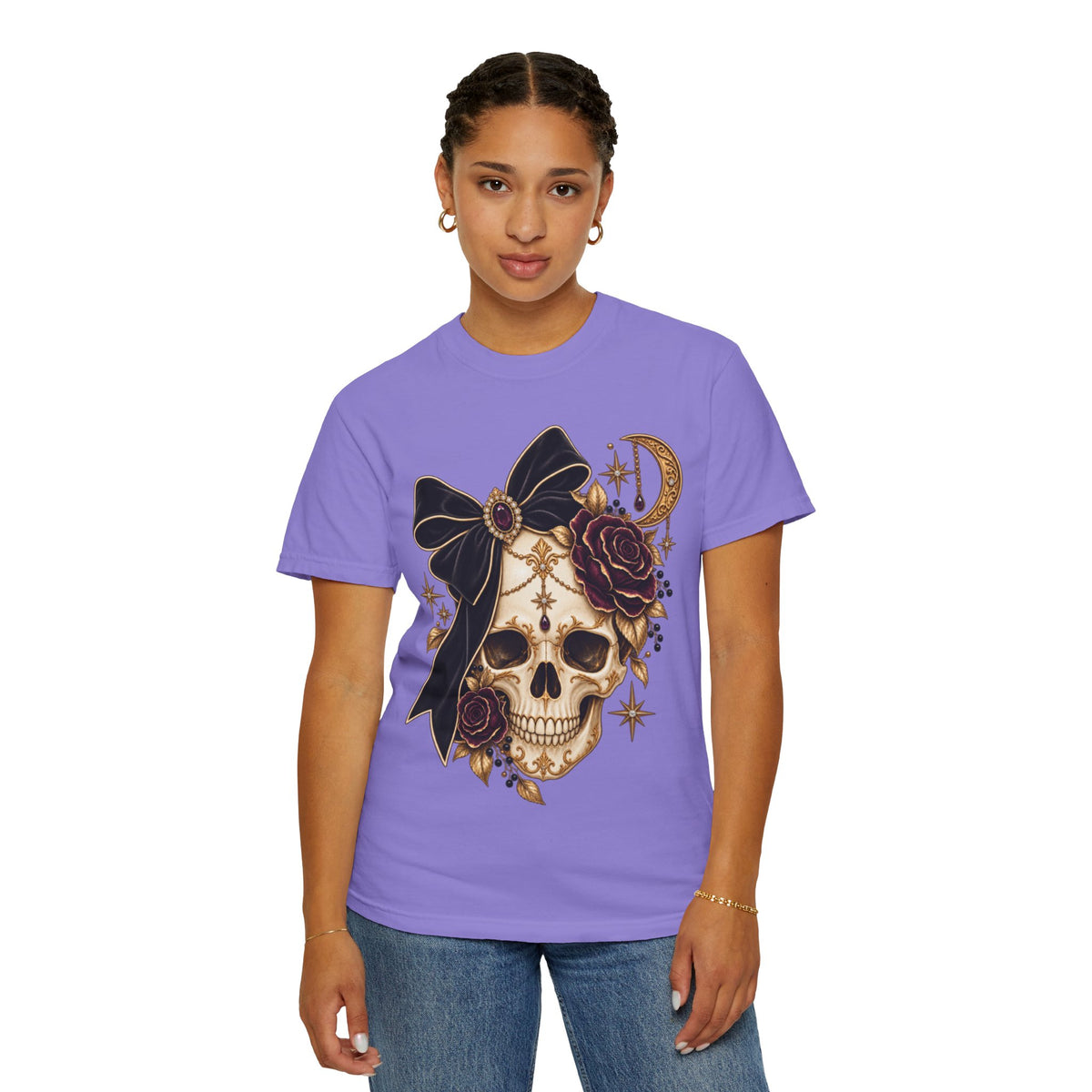 Women Comfort Colors Skull & Roses Tee