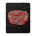 Texas Tech Sherpa Fleece Blanket - Leopard Heart Red Raiders Design