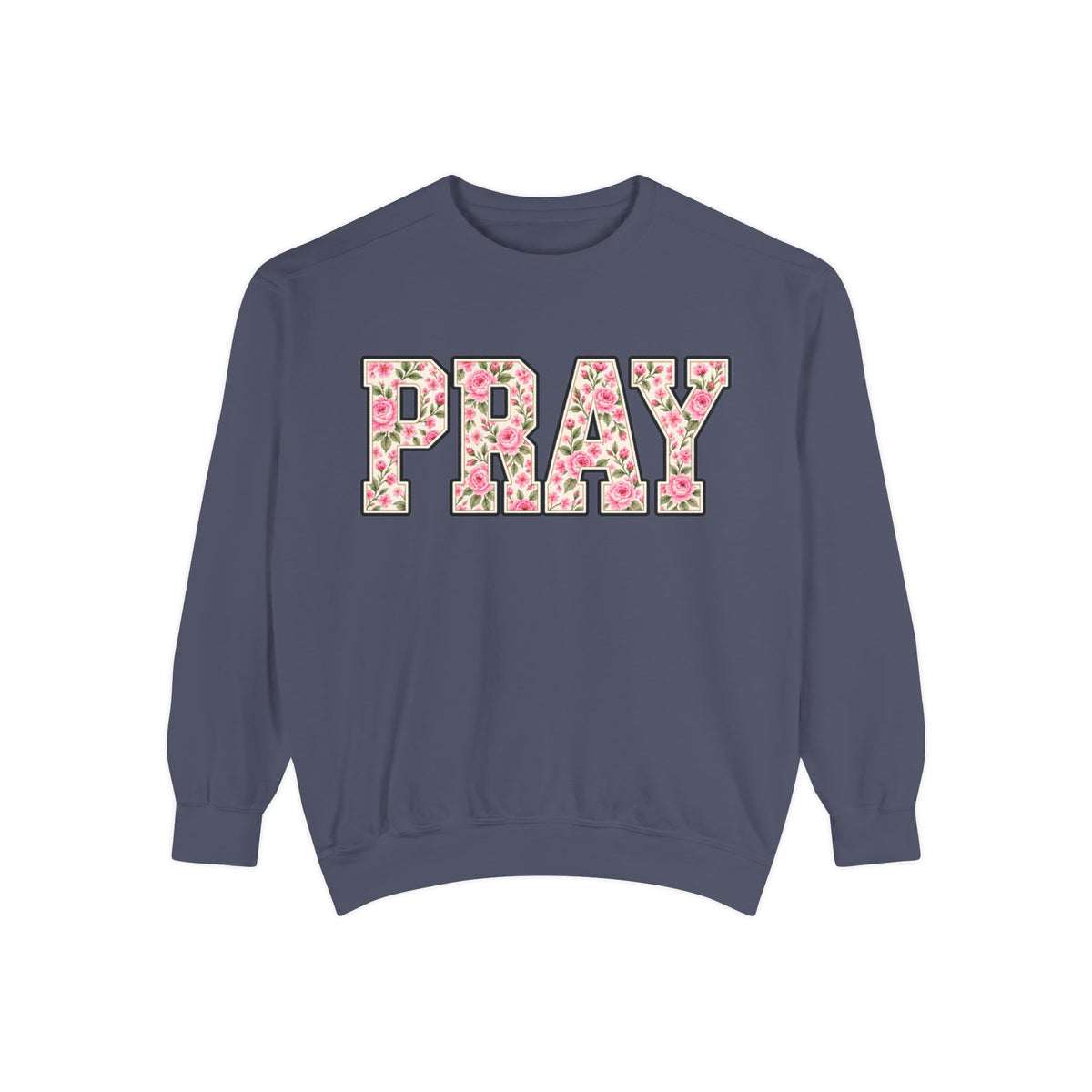 Women Comfort Colors Pray Floral Sweatshirt