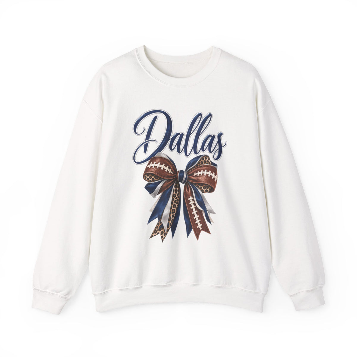 Women Dallas Football Bow Crewneck Sweatshirt