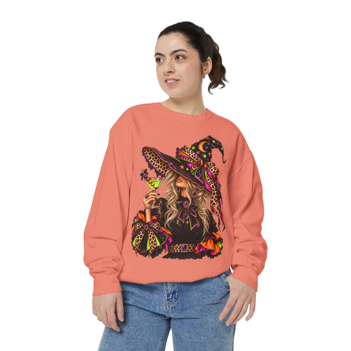 Witchy Halloween Sweatshirt — Colorful Boho Witch Graphic