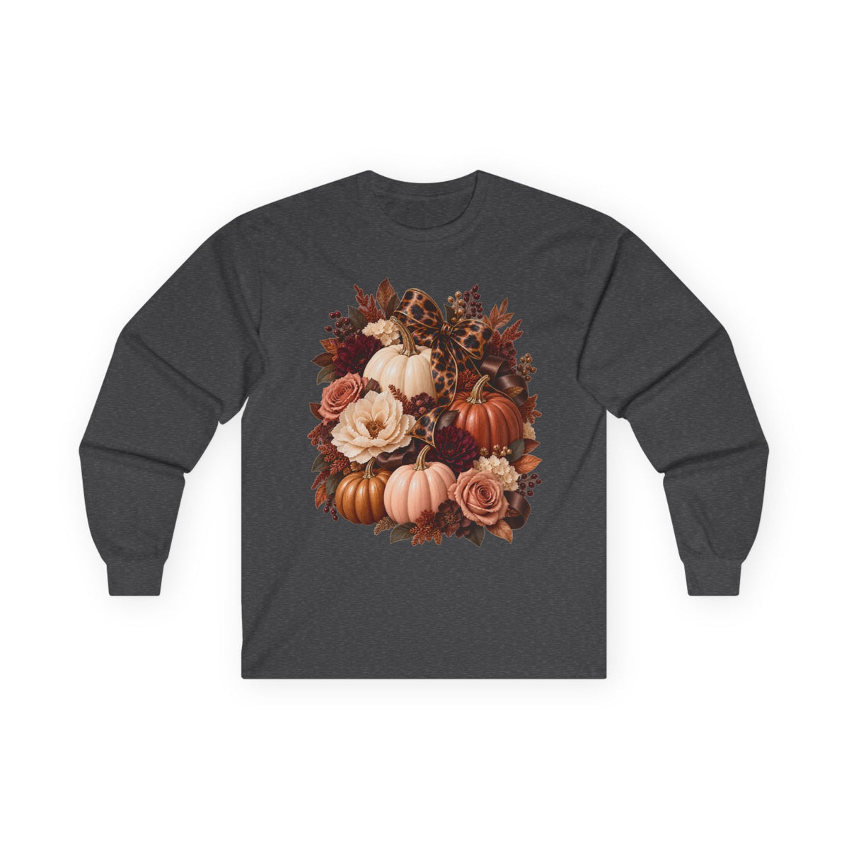 Women Autumn Pumpkin Bouquet Long Sleeve Tee