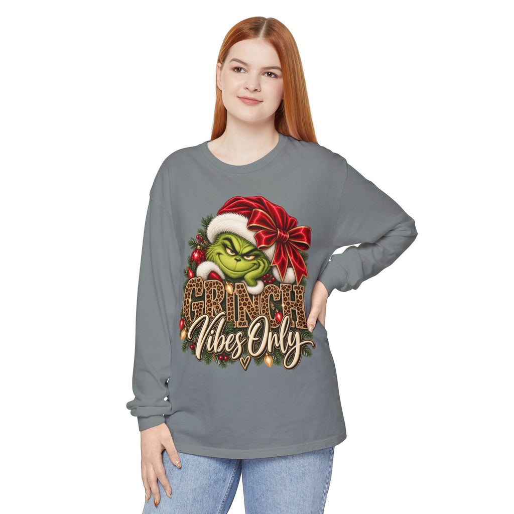 Women Grinch Vibes Only Long Sleeve Tee