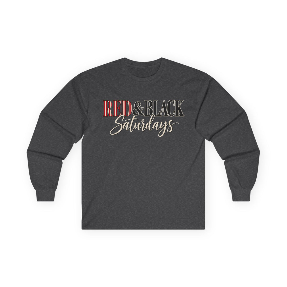 Women Red & Black Saturdays Long Sleeve Tee