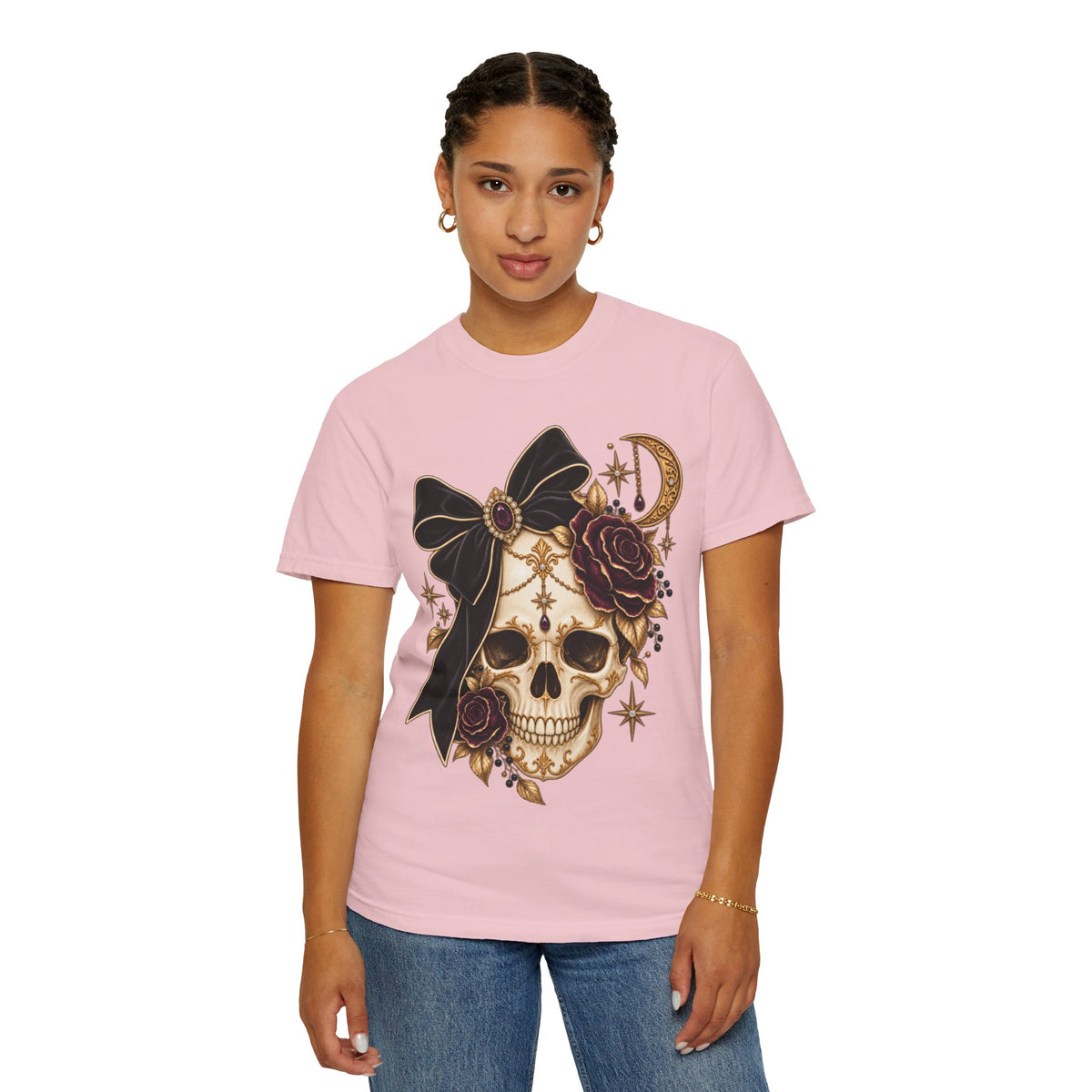 Women Comfort Colors Skull & Roses Tee