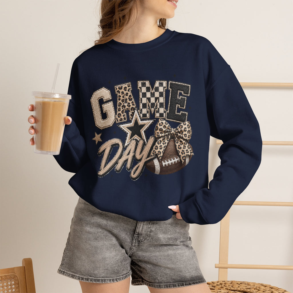 Women Neutral Colors Game Day Crewneck Sweatshirt