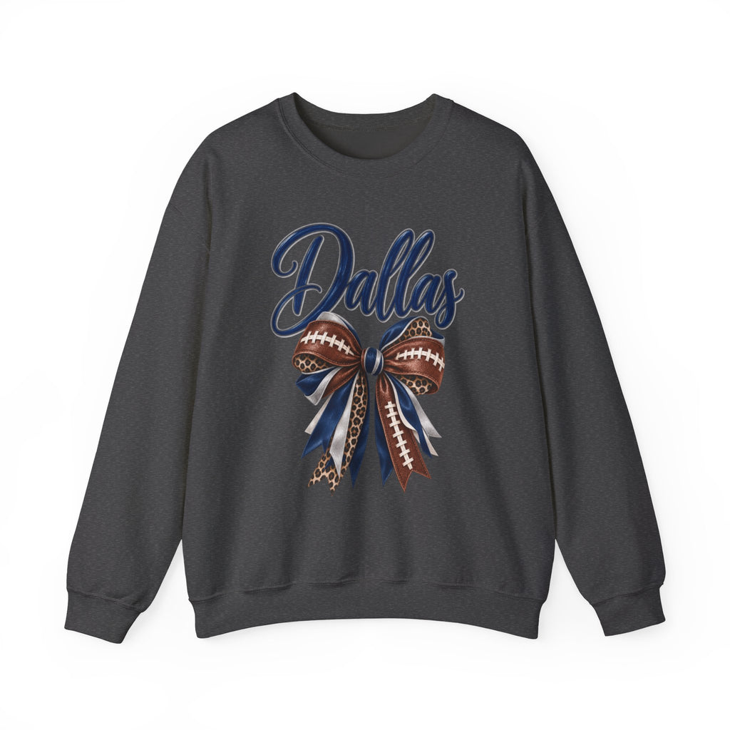 Women Dallas Football Bow Crewneck Sweatshirt