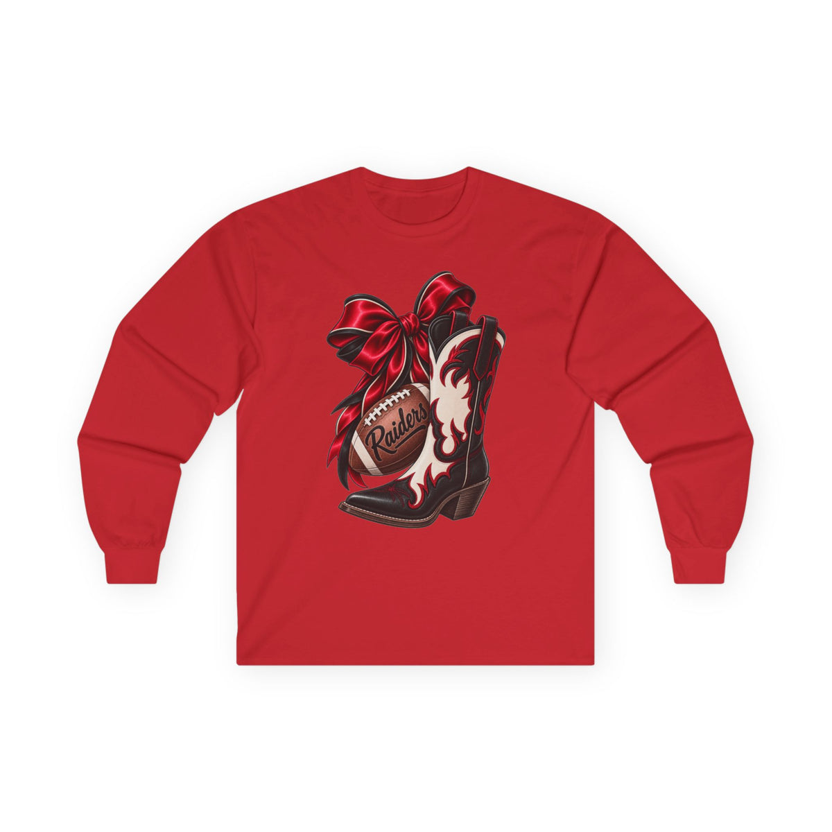 Women Cowgirl Boots Graphic Long Sleeve Tee