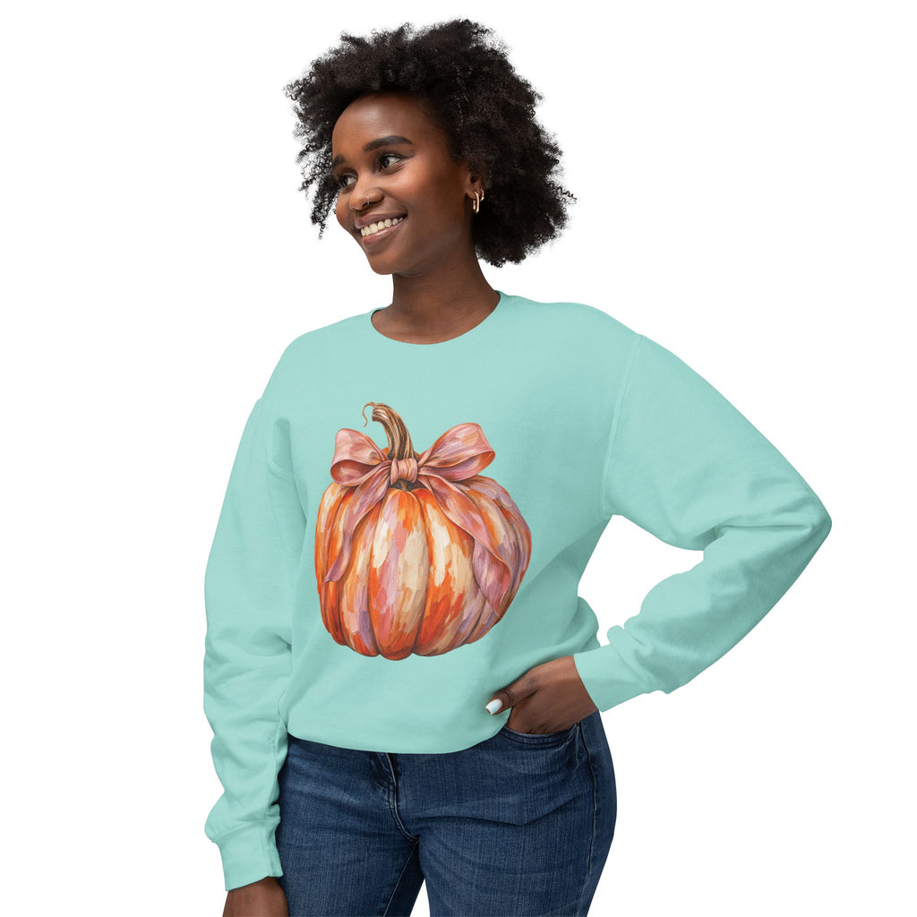 Women Comfort Colors Watercolor Pumpkin Sweatshirt