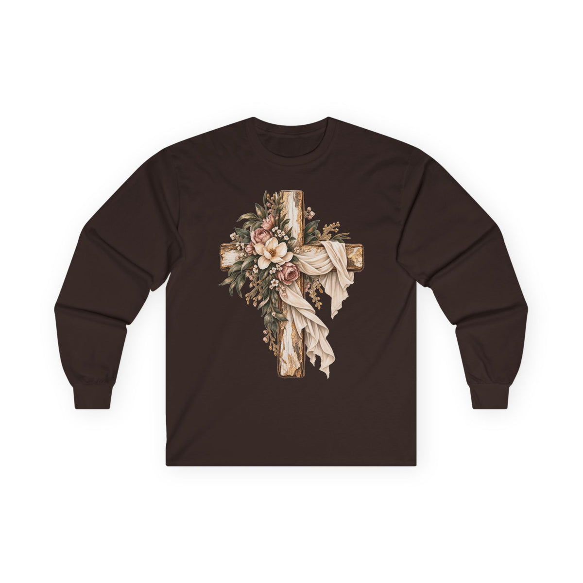 Floral Cross Long Sleeve Tee