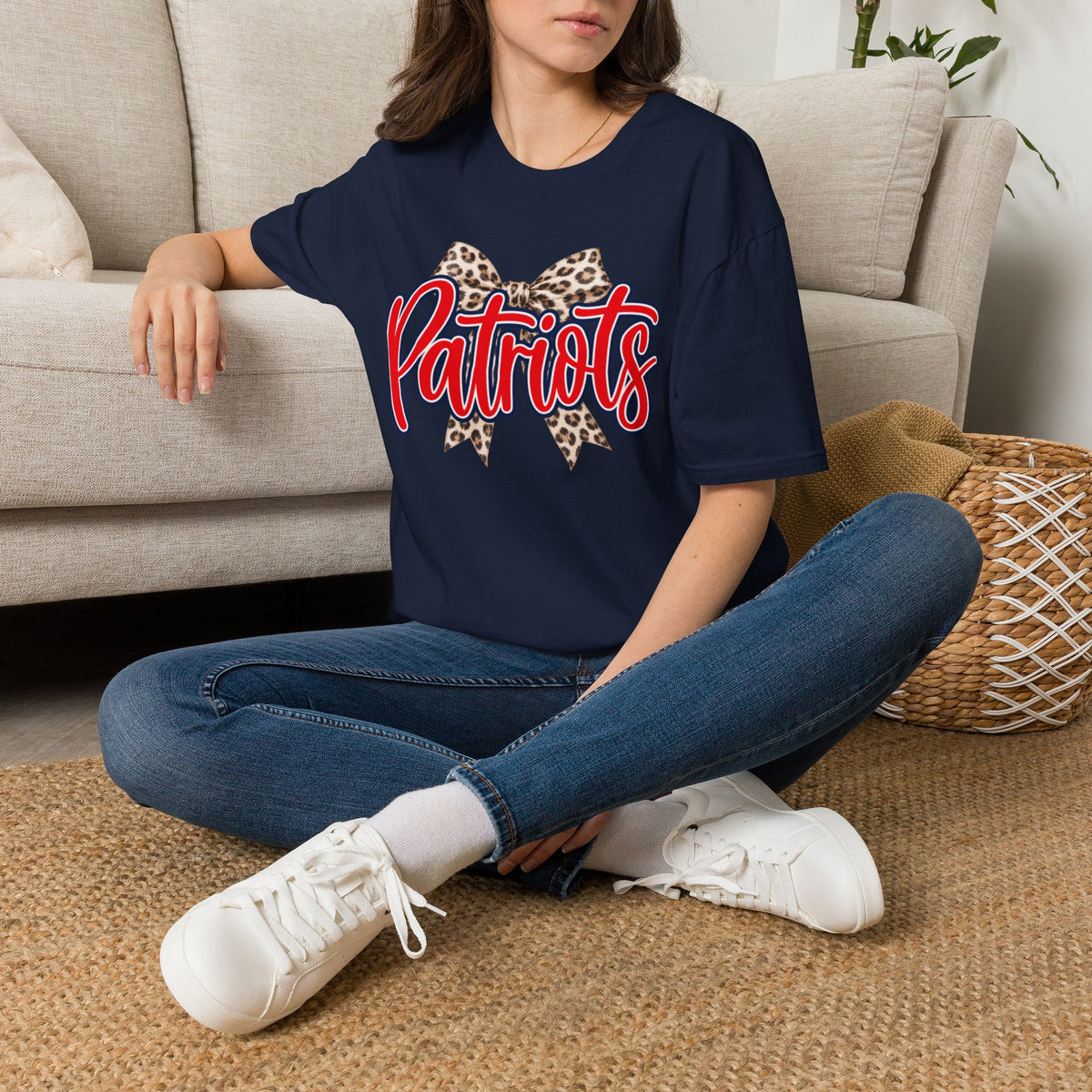 Women Patriots Leopard Bow T‑Shirt