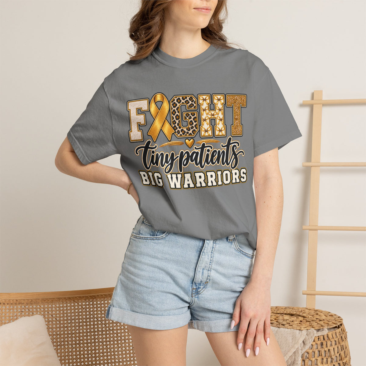 Women Comfort Colors Fight Tiny Patients Big Warriors T-Shirt