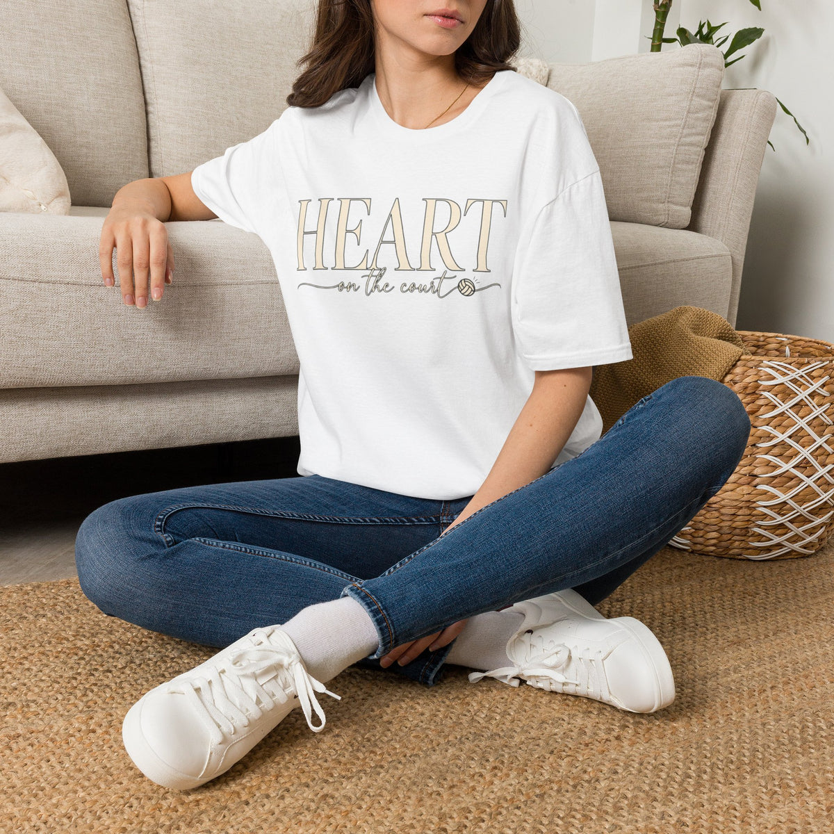 Women Heart on the Court Volleyball T-Shirt
