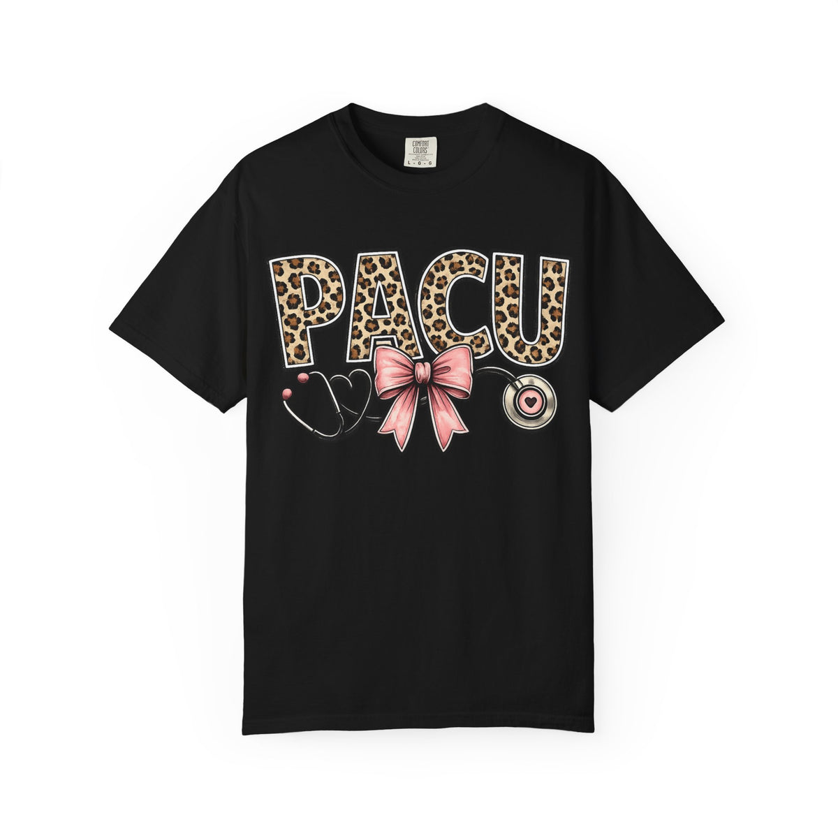 PACU Leopard Print Stethoscope T-Shirt — Cute PACU Nurse Gift