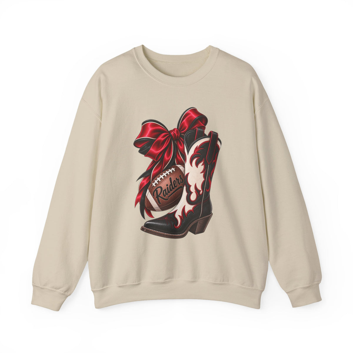 Women Cowgirl Boot & Bow Sweatshirt