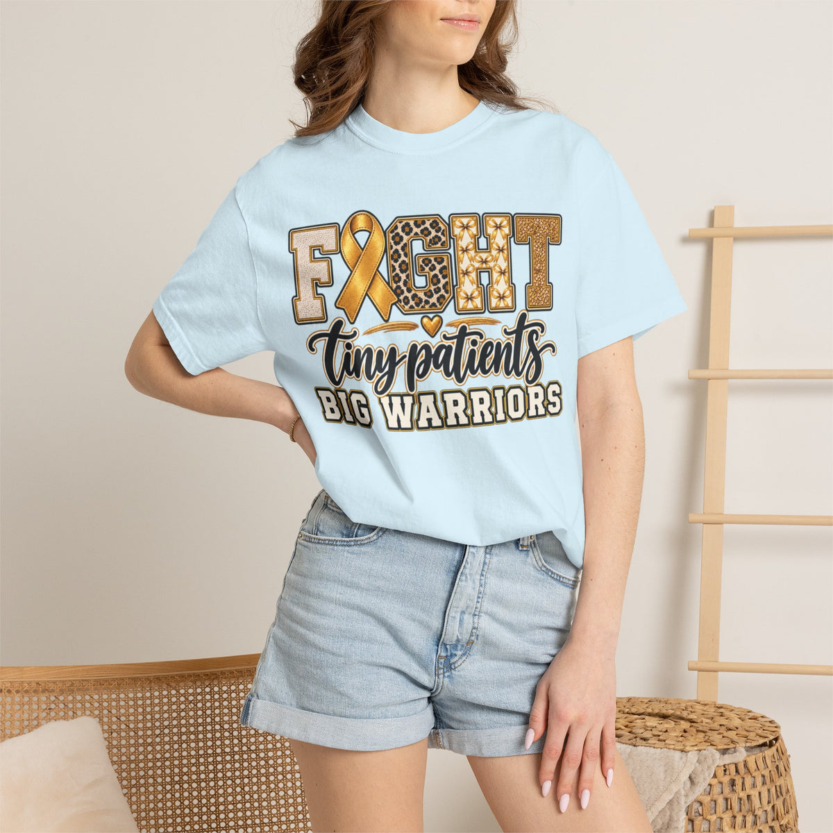 Women Comfort Colors Fight Tiny Patients Big Warriors T-Shirt