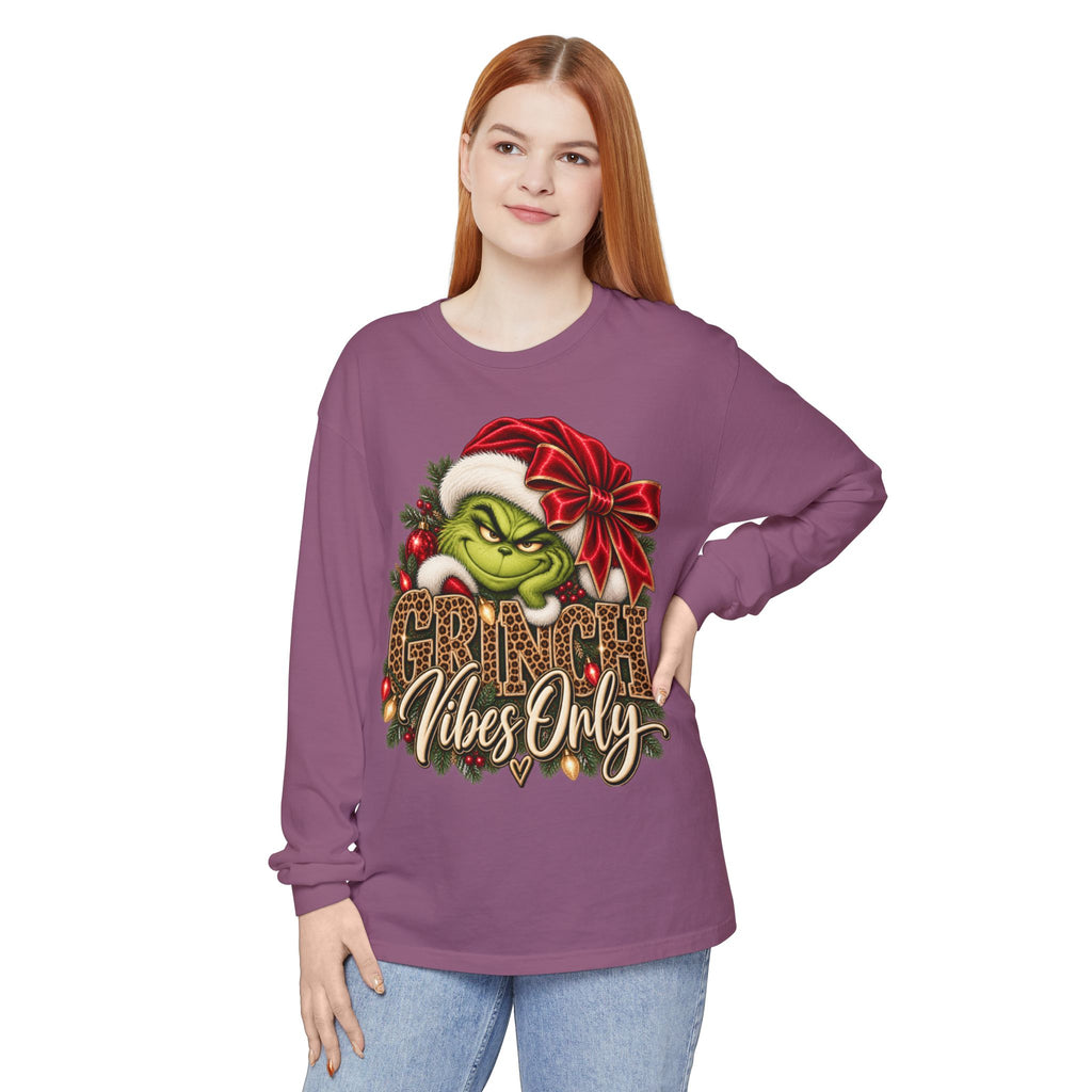 Women Grinch Vibes Only Long Sleeve Tee