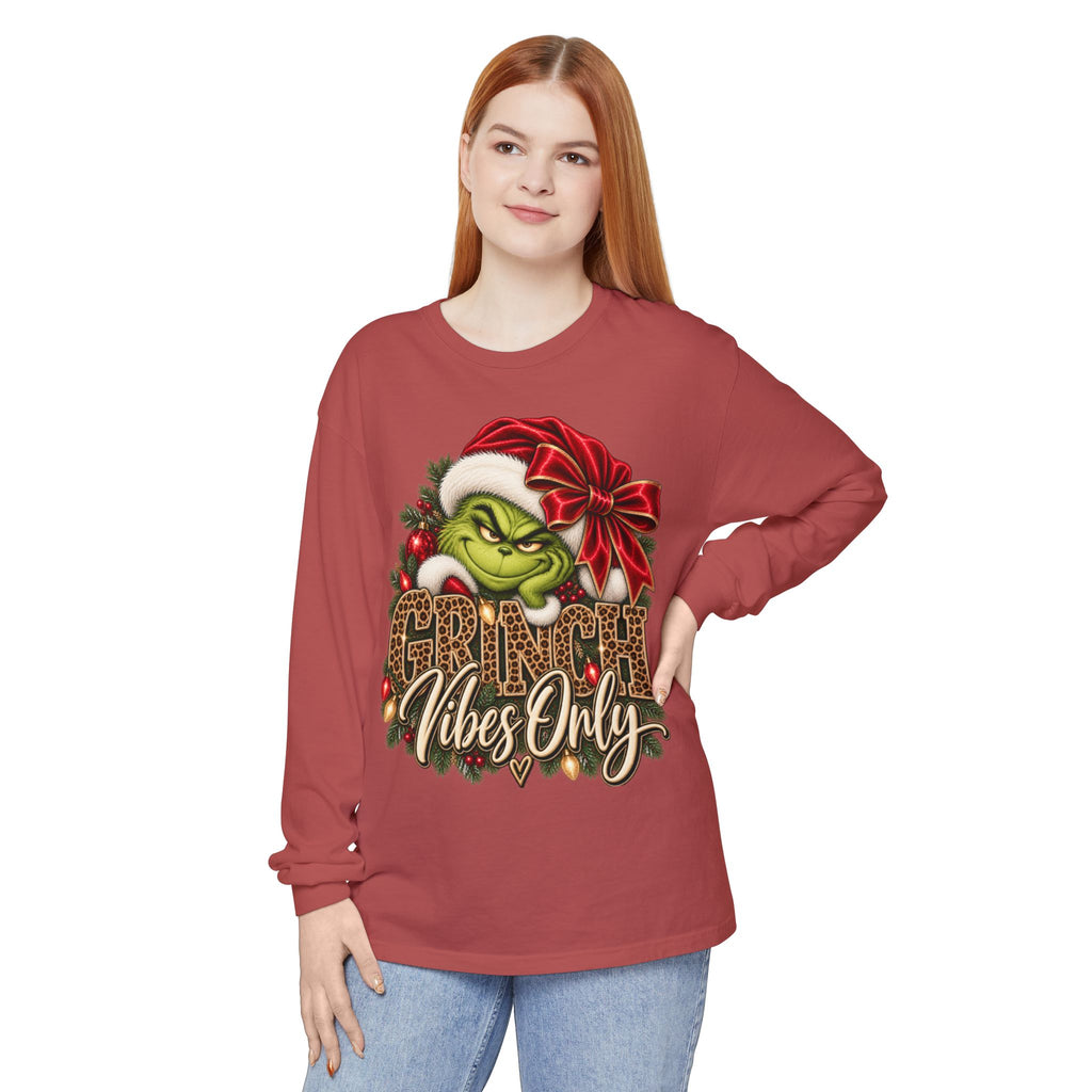 Women Grinch Vibes Only Long Sleeve Tee