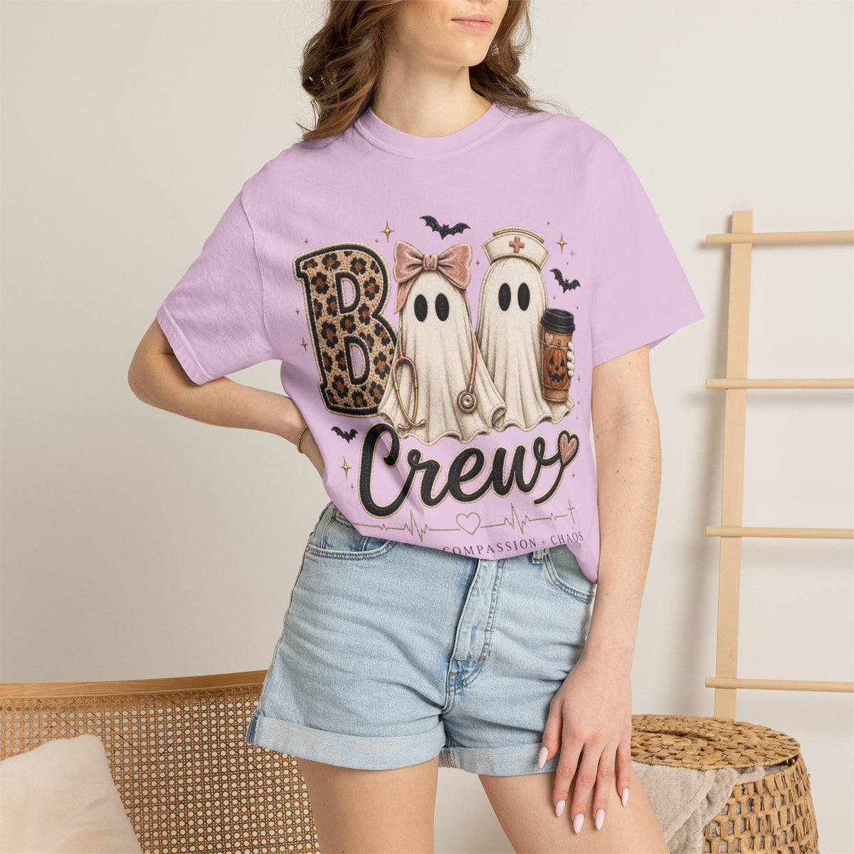 Women Comfort Colors Boo Crew Halloween Tee