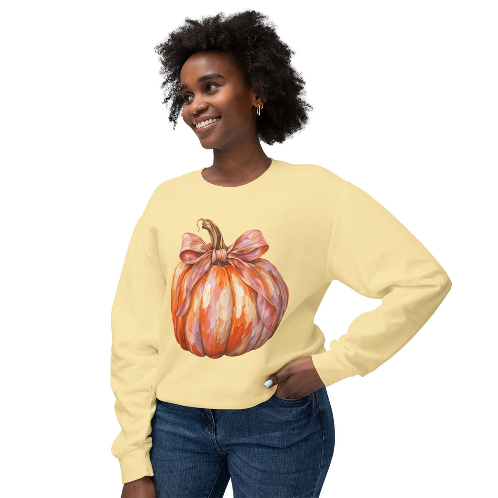 Women Comfort Colors Watercolor Pumpkin Sweatshirt