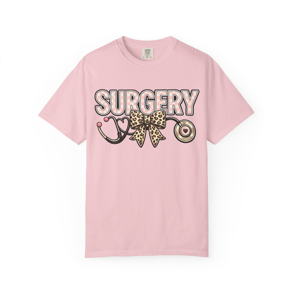 Surgery Stethoscope Tee — Leopard Bow Medical Nurse Doctor Shirt