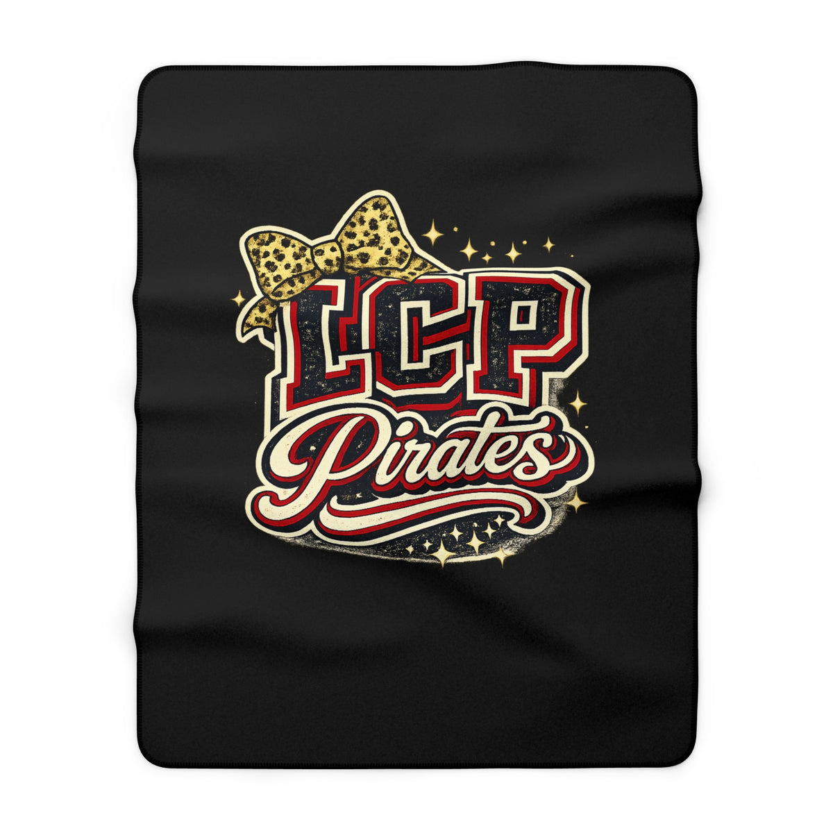 LCP Pirates Leopard Bow Sherpa Blanket