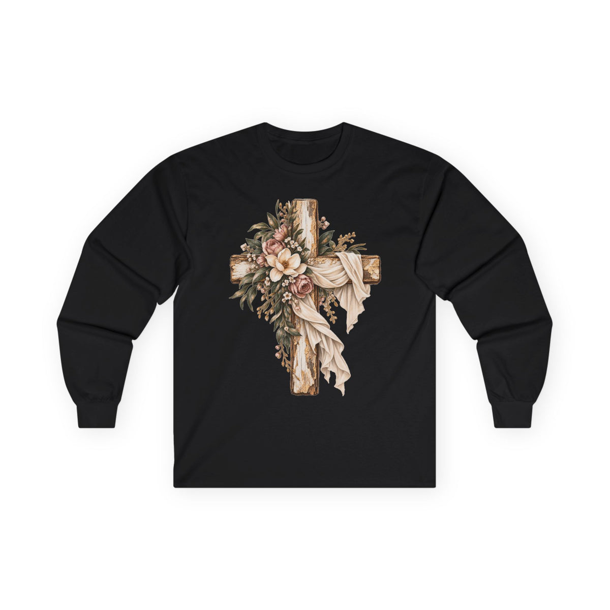 Floral Cross Long Sleeve Tee