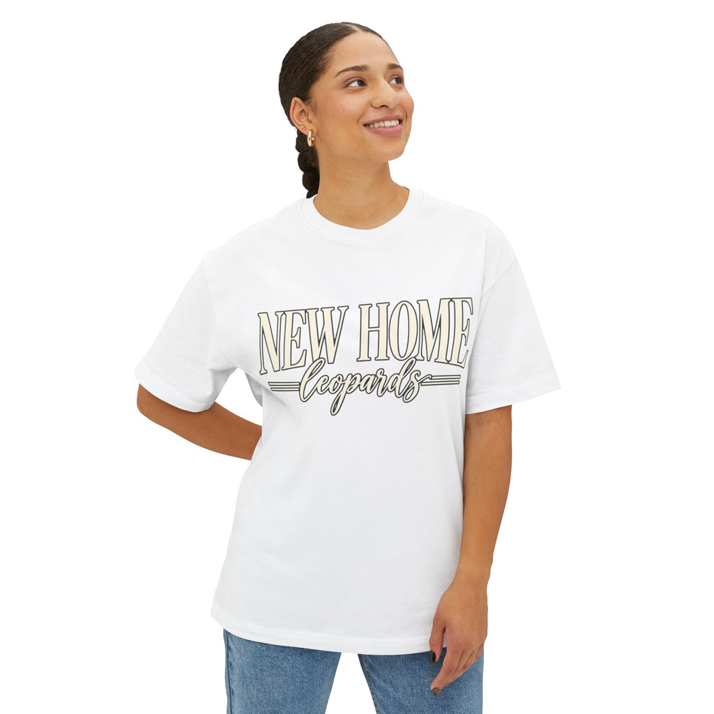 Women New Home Leopards Tee — Oversized Boxy