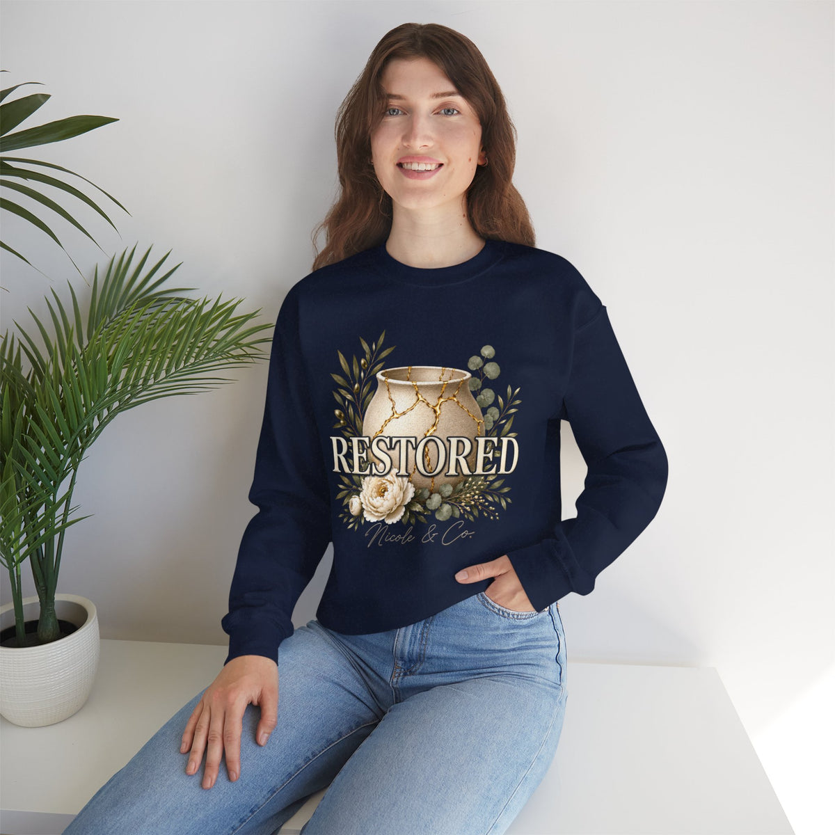 Women Restored Kintsugi Crewneck Sweatshirt