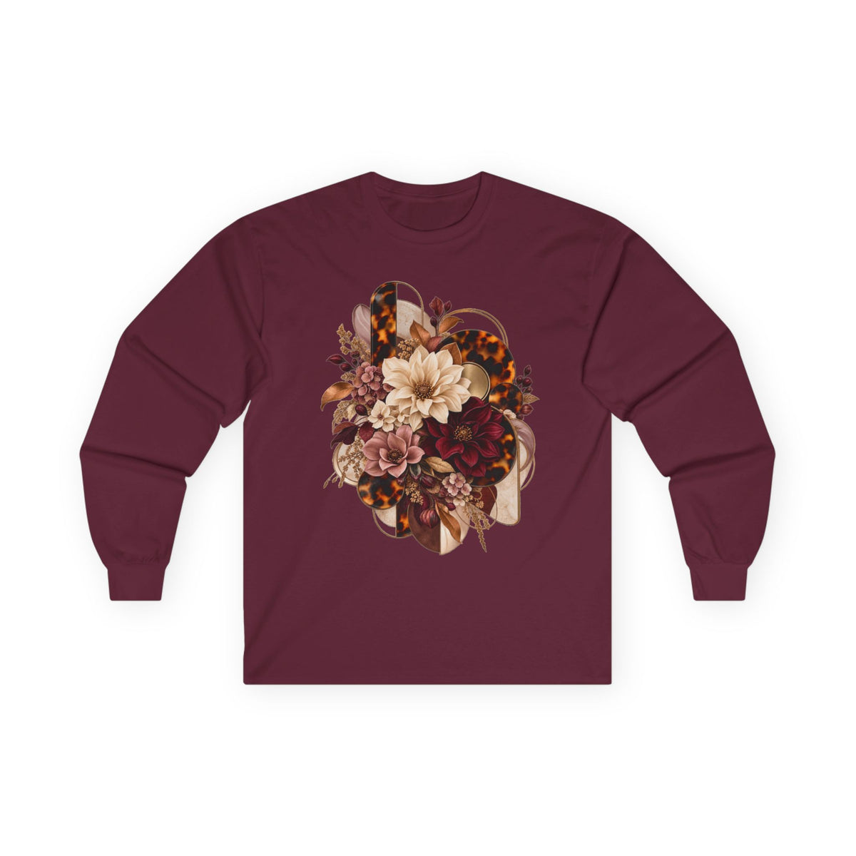 Women Vintage Autumn Bouquet Long Sleeve Tee
