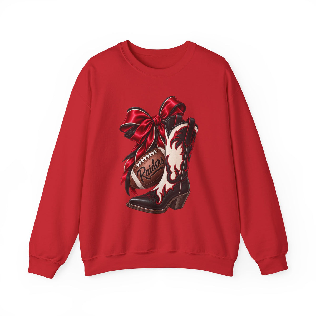 Women Cowgirl Boot & Bow Sweatshirt