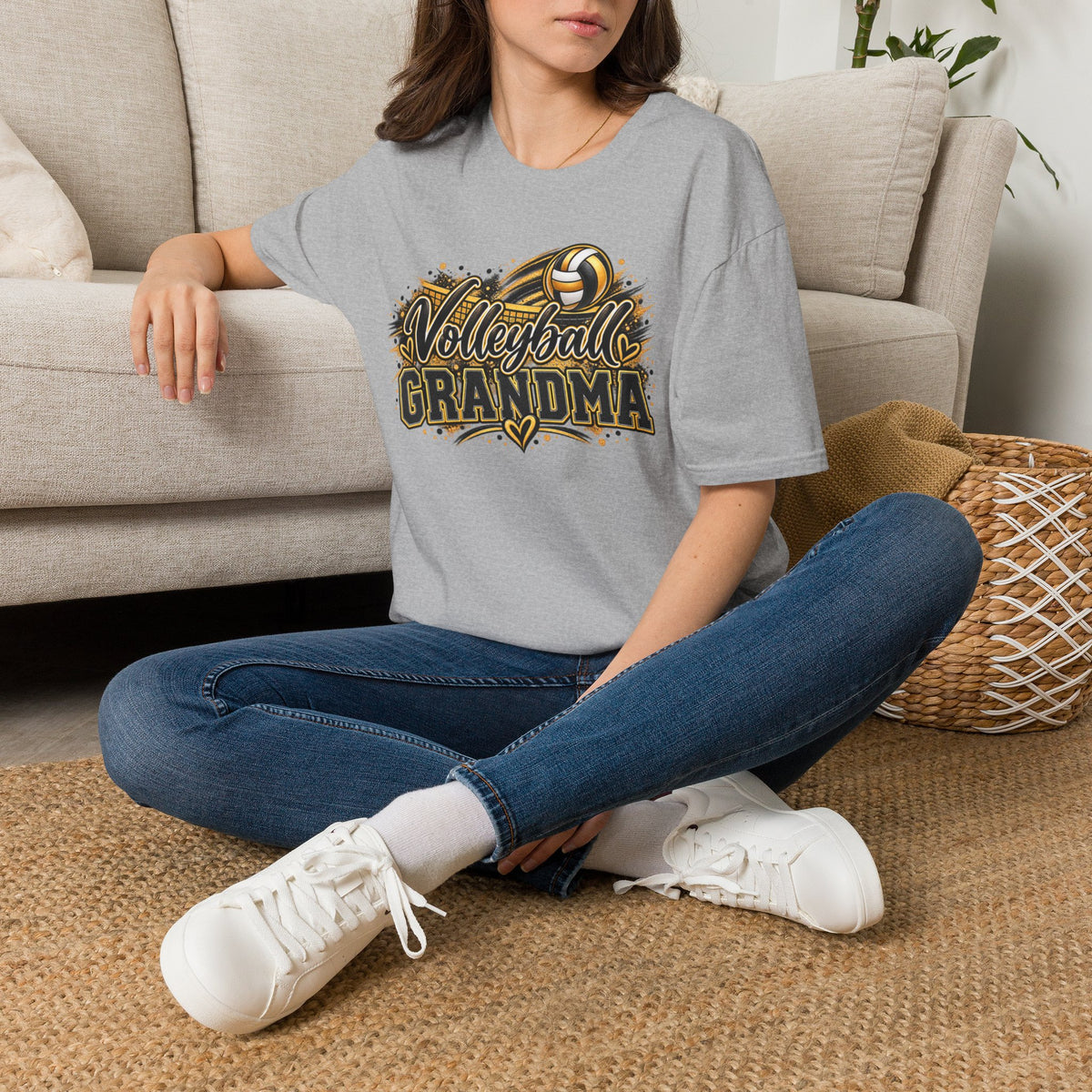 Custom Volleyball Grandma T-Shirt — Vintage Volleyball Mom Supporter Tee