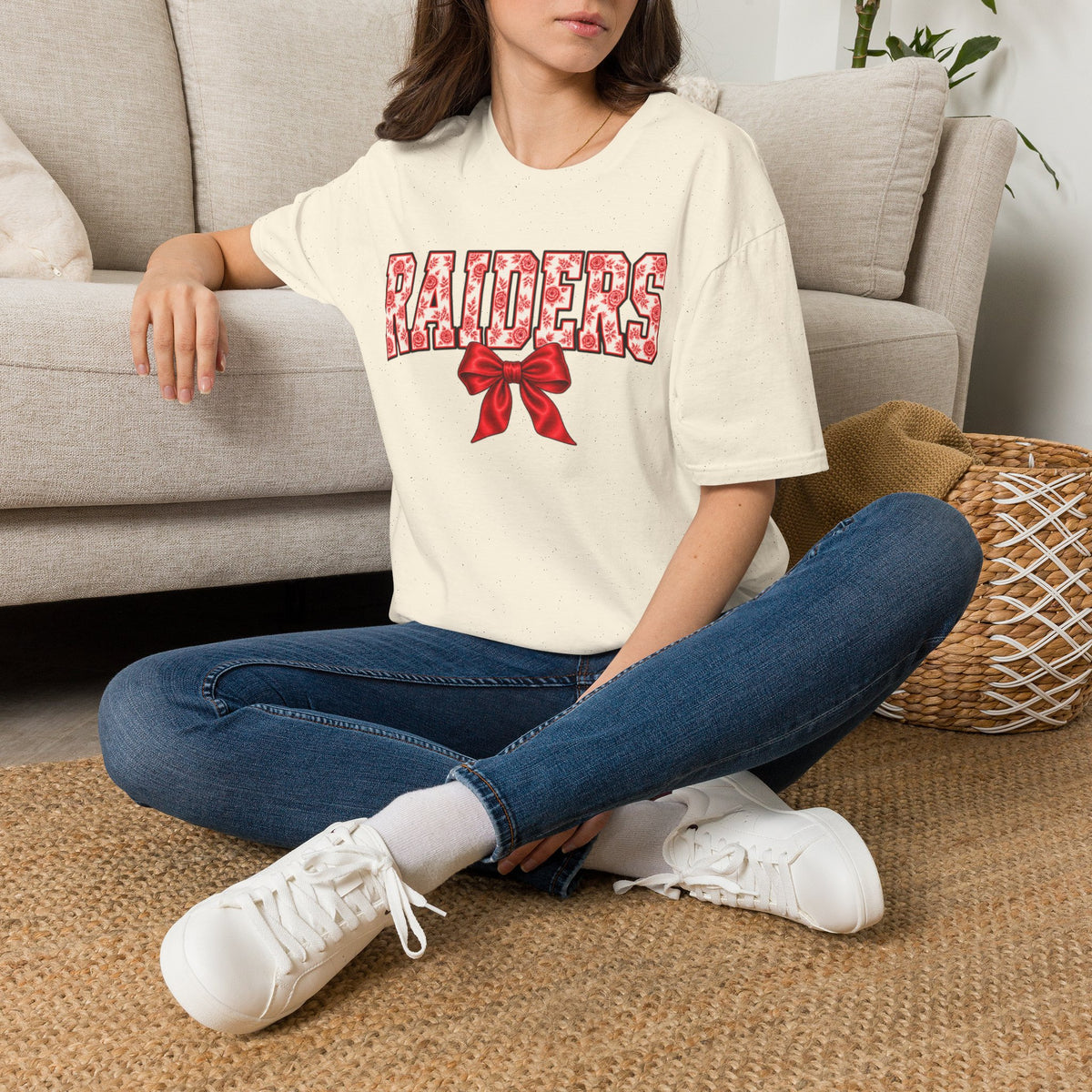 Women Raiders Floral Bow T-Shirt