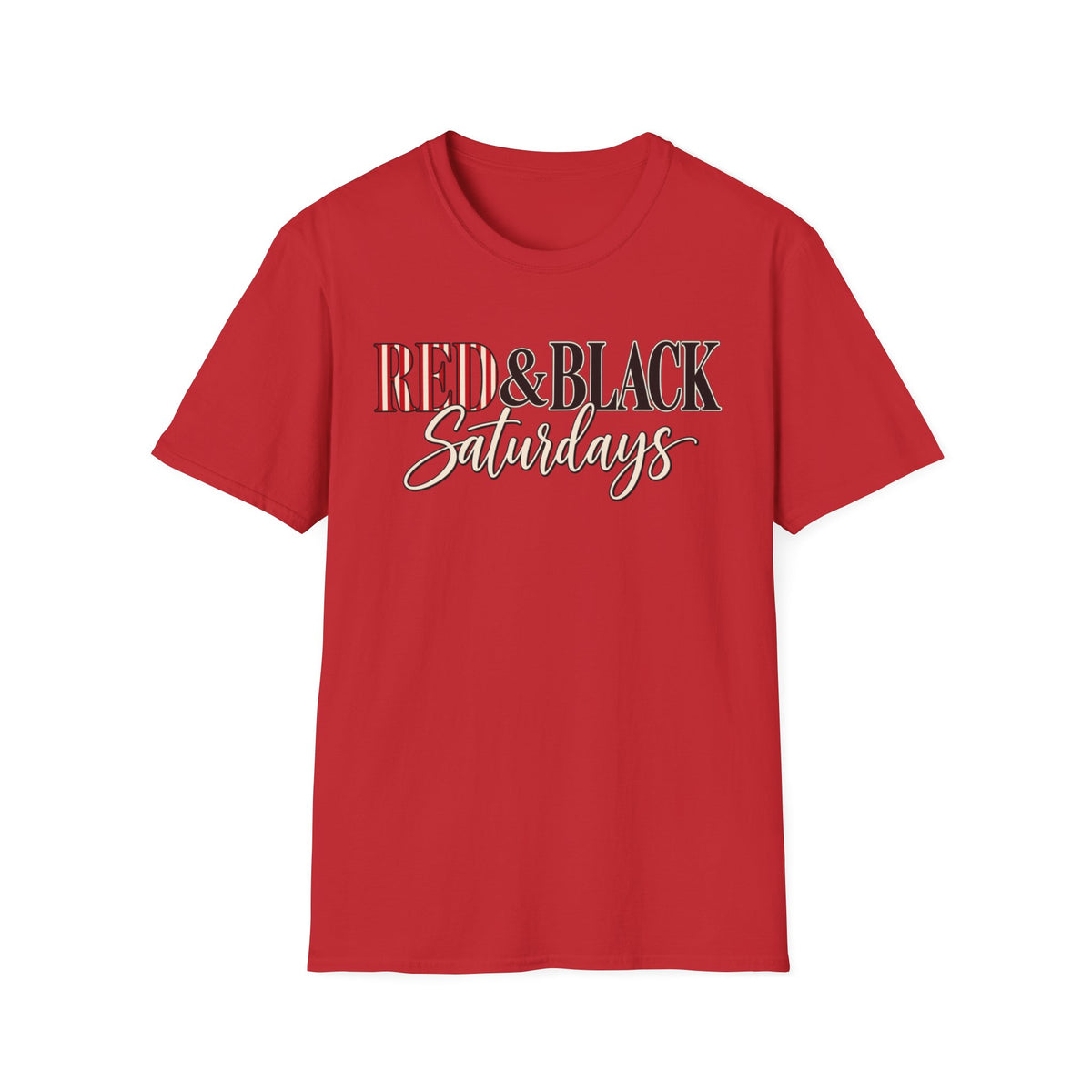 Women Red & Black Saturdays T‑Shirt