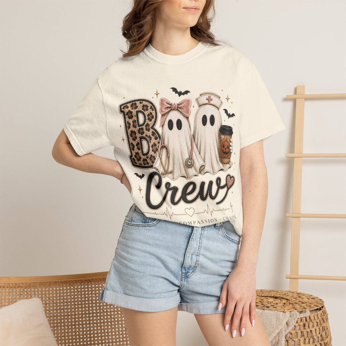 Women Comfort Colors Boo Crew Halloween Tee