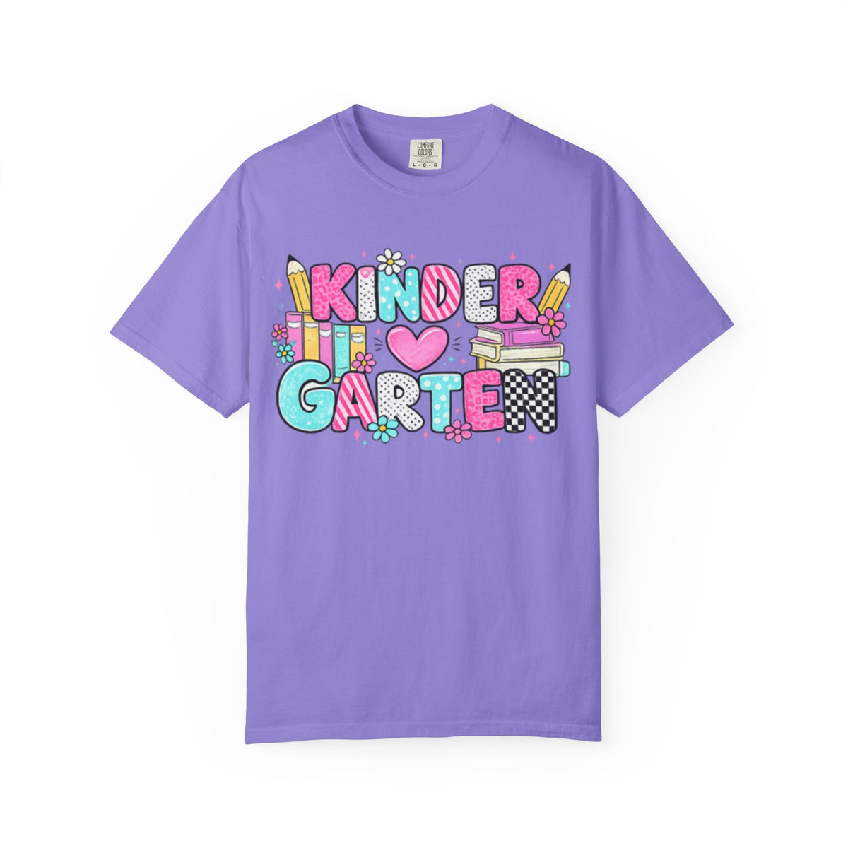 Kindergarten Heart Graphic T-Shirt — Cute Back-to-School Teacher & Student Tee