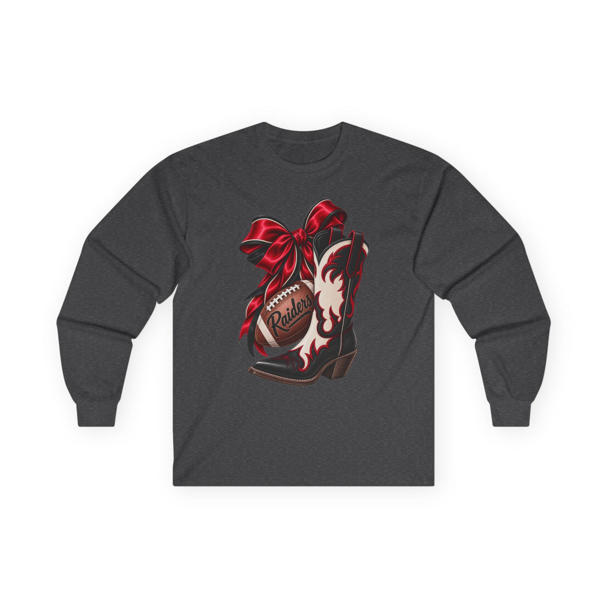 Women Cowgirl Boots Graphic Long Sleeve Tee