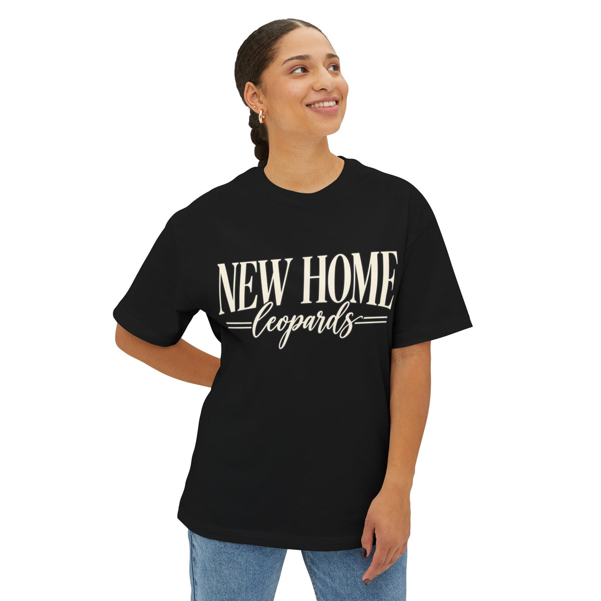Women New Home Leopards Tee — Oversized Boxy
