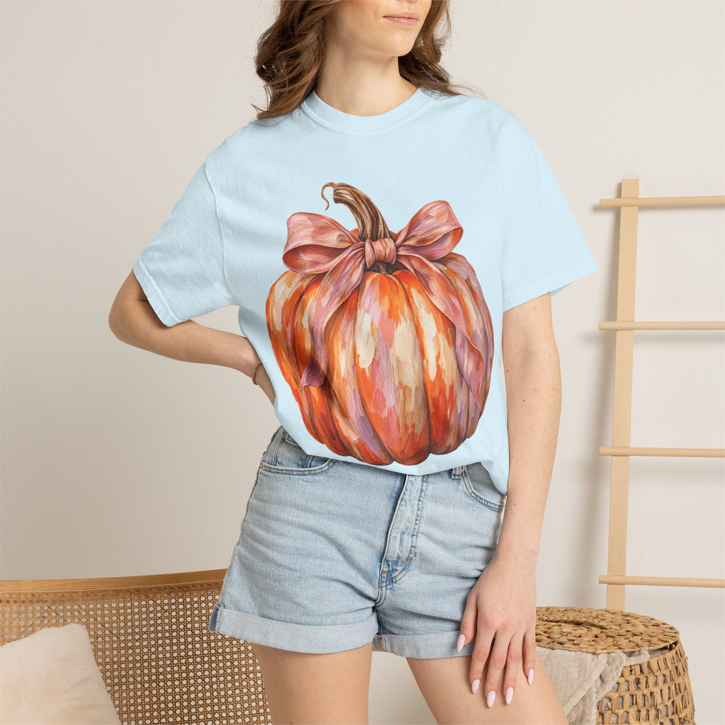Women Comfort Colors Watercolor Pumpkin T-Shirt