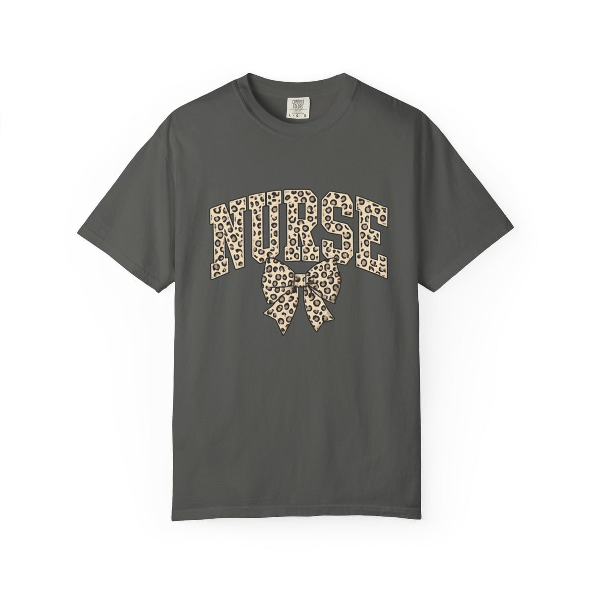 Nurse Leopard Bow T-Shirt — Cute Animal Print Nursing Tee