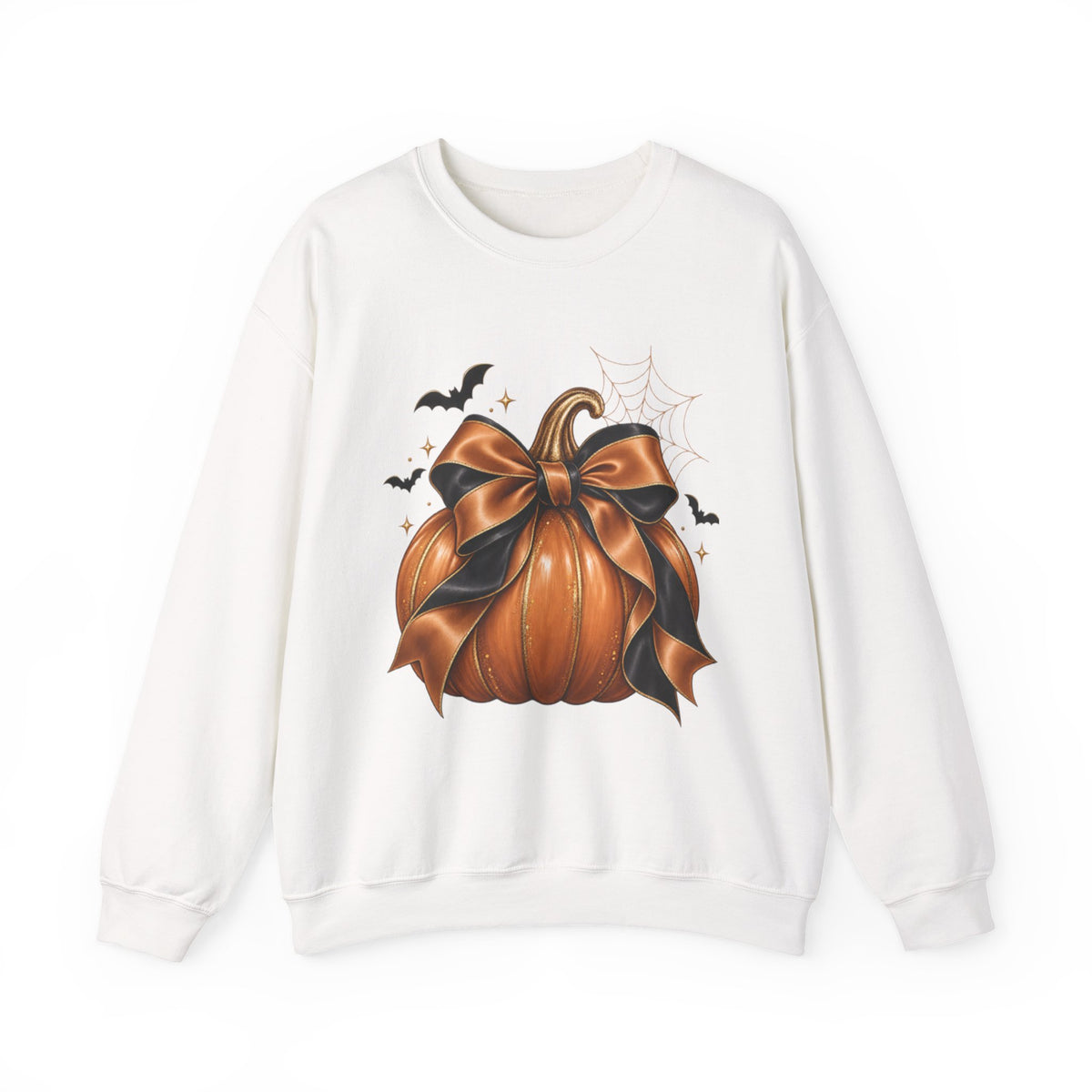 Pumpkin with Black Bow Sweatshirt — Halloween Fall Crewneck
